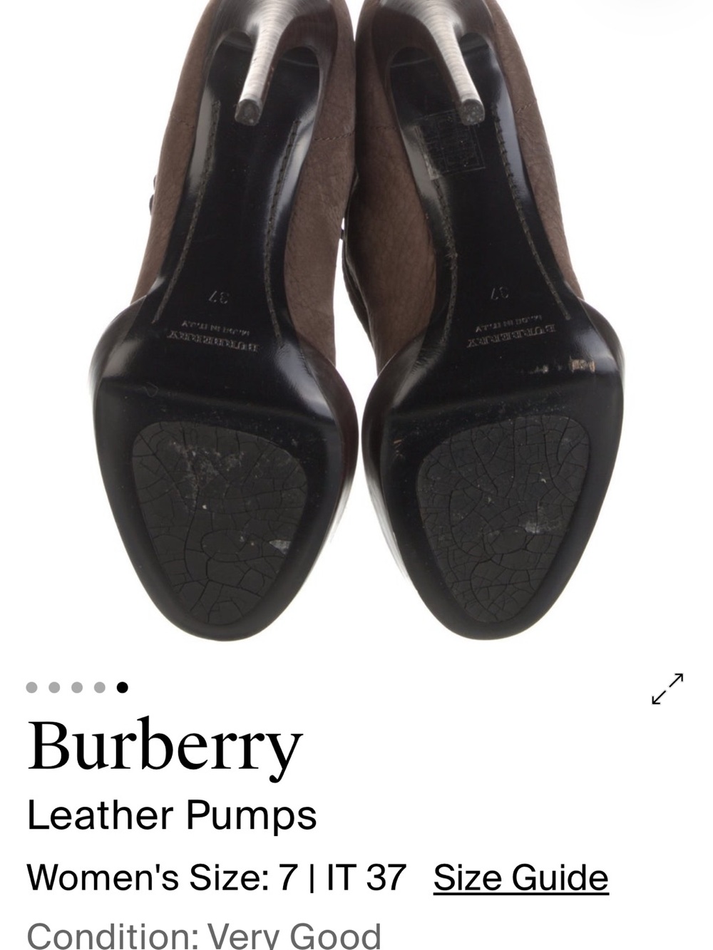 Burberry Brown Leather Lace-Up Platform Stiletto Booties Size 7 - Picture 4 of 4
